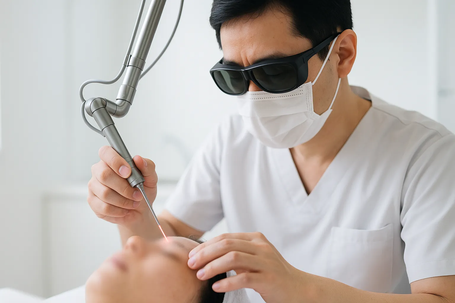 CO2フラクショナルレーザー照射をしているイメージ画像